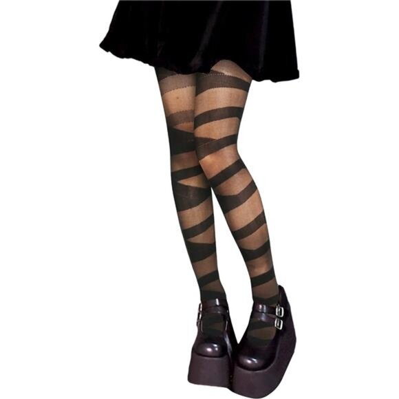 Womens Sheer Tights High Waist Sexy Lace Pantyhose Transparent - Picture 3 of 7